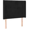 Image de vidaXL Tête de Lit à LED Meuble de Chambre à Coucher Accessoire de Lit Simple Tête de Cadre de Lit Intérieur Noir 103x16x118/128 cm Velours