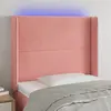 Image de vidaXL Tête de lit à LED Rose 103x16x118/128 cm Velours