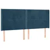 Image de vidaXL Tête de Lit à LED Meuble de Chambre à Coucher Accessoire de Lit Double Tête de Cadre de Lit Intérieur Bleu Foncé 163x16x118/128 cm Velours