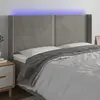 Image de vidaXL Tête de lit à LED Gris clair 203x16x118/128 cm Velours