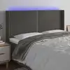 Image de vidaXL Tête de lit à LED Gris foncé 203x16x118/128 cm Velours
