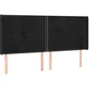 Image de vidaXL Tête de Lit à LED Meuble de Chambre à Coucher Accessoire de Lit Double Tête de Cadre de Lit Intérieur Noir 203x16x118/128 cm Velours