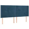 Image de Tête de lit à LED Bleu foncé 203x16x118 128 cm Velours