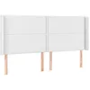 Image de vidaXL Tête de Lit à LED Meuble de Chambre à Coucher Accessoire de Lit Double Tête de Cadre de Lit Intérieur Blanc 203x16x118/128 cm Similicuir