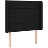 Image de vidaXL Tête de Lit à LED Meuble de Chambre à Coucher Accessoire de Lit Simple Tête de Cadre de Lit Intérieur Noir 83x16x118/128 cm Tissu