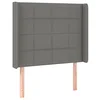 Image de vidaXL Tête de Lit à LED Meuble de Chambre à Coucher Accessoire de Lit Simple Tête de Cadre de Lit Intérieur Gris Foncé 93x16x118/128 cm Tissu