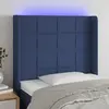 Image de vidaXL Tête de lit à LED Bleu 103x16x118/128 cm Tissu