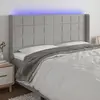 Image de vidaXL Tête de lit à LED Gris clair 163x16x118/128 cm Tissu
