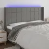 Image de vidaXL Tête de lit à LED Gris foncé 183x16x118/128 cm Tissu