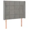 Image de vidaXL Tête de Lit à LED Meuble de Chambre à Coucher Accessoire de Lit Simple Tête de Cadre de Lit Intérieur Gris Clair 93x16x118/128 cm Velours