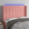 Image de vidaXL Tête de lit à LED Rose 147x16x118/128 cm Velours