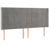 Image de vidaXL Tête de Lit à LED Meuble de Chambre à Coucher Accessoire de Lit Double Tête de Cadre de Lit Intérieur Gris Clair 183x16x118/128 cm Velours