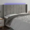 Image de vidaXL Tête de lit à LED Gris clair 183x16x118/128 cm Velours