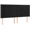 Image de vidaXL Tête de Lit à LED Meuble de Chambre à Coucher Accessoire de Lit Double Tête de Cadre de Lit Intérieur Noir 183x16x118/128 cm Velours