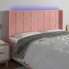Image de vidaXL Tête de lit à LED Rose 183x16x118/128 cm Velours