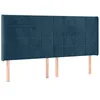 Image de vidaXL Tête de Lit à LED Meuble de Chambre à Coucher Accessoire de Lit Double Tête de Cadre de Lit Intérieur Bleu Foncé 203x16x118/128 cm Velours