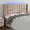 Image de vidaXL Tête de lit à LED Cappuccino 183x16x118/128 cm Similicuir