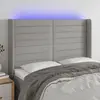 Image de vidaXL Tête de lit à LED Gris clair 147x16x118/128 cm Tissu