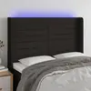 Image de vidaXL Tête de lit à LED Noir 147x16x118/128 cm Tissu