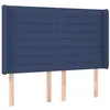 Image de vidaXL Tête de Lit à LED Meuble de Chambre à Coucher Accessoire de Lit Double Tête de Cadre de Lit Intérieur Bleu 147x16x118/128 cm Tissu