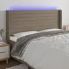 Image de vidaXL Tête de lit à LED Taupe 183x16x118/128 cm Tissu