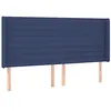 Image de vidaXL Tête de Lit à LED Meuble de Chambre à Coucher Accessoire de Lit Double Tête de Cadre de Lit Intérieur Bleu 183x16x118/128 cm Tissu