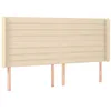 Image de vidaXL Tête de lit à LED Crème 203x16x118/128 cm Tissu