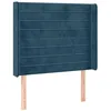 Image de vidaXL Tête de Lit à LED Meuble de Chambre à Coucher Accessoire de Lit Simple Tête de Cadre de Lit Intérieur Bleu Foncé 103x16x118/128 cm Velours