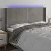 Image de vidaXL Tête de lit à LED Gris clair 163x16x118/128 cm Velours