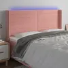 Image de vidaXL Tête de lit à LED Rose 183x16x118/128 cm Velours