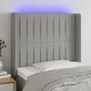 Image de vidaXL Tête de lit à LED Gris clair 93x16x118/128 cm Tissu