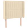Image de vidaXL Tête de Lit à LED Meuble de Chambre à Coucher Accessoire de Lit Simple Tête de Cadre de Lit Intérieur Crème 93x16x118/128 cm Tissu
