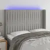 Image de vidaXL Tête de lit à LED Gris clair 147x16x118/128 cm Tissu