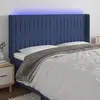Image de vidaXL Tête de lit à LED Bleu 163x16x118/128 cm Tissu