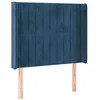 Image de vidaXL Tête de Lit à LED Meuble de Chambre à Coucher Accessoire de Lit Simple Tête de Cadre de Lit Intérieur Bleu Foncé 83x16x118/128 cm Velours