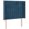 Image de vidaXL Tête de Lit à LED Meuble de Chambre à Coucher Accessoire de Lit Simple Tête de Cadre de Lit Intérieur Bleu Foncé 93x16x118/128 cm Velours