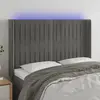 Image de vidaXL Tête de lit à LED Gris clair 147x16x118/128 cm Velours