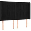 Image de vidaXL Tête de Lit à LED Meuble de Chambre à Coucher Accessoire de Lit Double Tête de Cadre de Lit Intérieur Noir 147x16x118/128 cm Velours