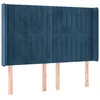 Image de vidaXL Tête de Lit à LED Meuble de Chambre à Coucher Accessoire de Lit Double Tête de Cadre de Lit Intérieur Bleu Foncé 147x16x118/128 cm Velours
