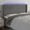Image de vidaXL Tête de lit à LED Gris clair 163x16x118/128 cm Velours
