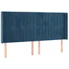 Image de vidaXL Tête de Lit à LED Meuble de Chambre à Coucher Accessoire de Lit Double Tête de Cadre de Lit Intérieur Bleu Foncé 183x16x118/128 cm Velours
