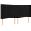 Image de vidaXL Tête de Lit à LED Meuble de Chambre à Coucher Accessoire de Lit Double Tête de Cadre de Lit Intérieur Noir 203x16x118/128 cm Velours