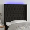 Image de vidaXL Tête de lit à LED Noir 93x16x118/128 cm Tissu