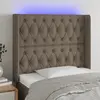 Image de vidaXL Tête de lit à LED Taupe 103x16x118/128 cm Tissu