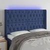 Image de vidaXL Tête de lit à LED Bleu 163x16x118/128 cm Tissu