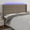 Image de vidaXL Tête de lit à LED Taupe 203x16x118/128 cm Tissu