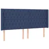 Image de vidaXL Tête de Lit à LED Meuble de Chambre à Coucher Accessoire de Lit Double Tête de Cadre de Lit Intérieur Bleu 203x16x118/128 cm Tissu