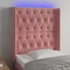 Image de vidaXL Tête de lit à LED Rose 83x16x118/128 cm Velours