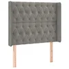 Image de vidaXL Tête de Lit à LED Meuble de Chambre à Coucher Accessoire de Lit Simple Tête de Cadre de Lit Intérieur Gris Clair 93x16x118/128 cm Velours