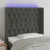 Image de vidaXL Tête de lit à LED Gris foncé 93x16x118/128 cm Velours